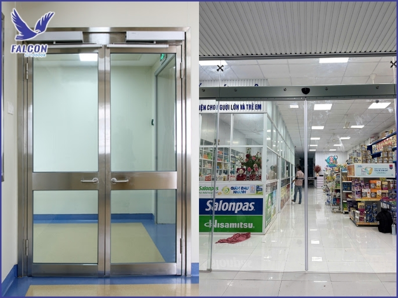 So sánh cửa trượt và cửa mở cánh tự động